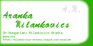 aranka milankovics business card